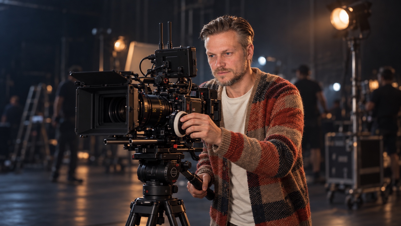 Evgeny Stepanov operating a cinema camera